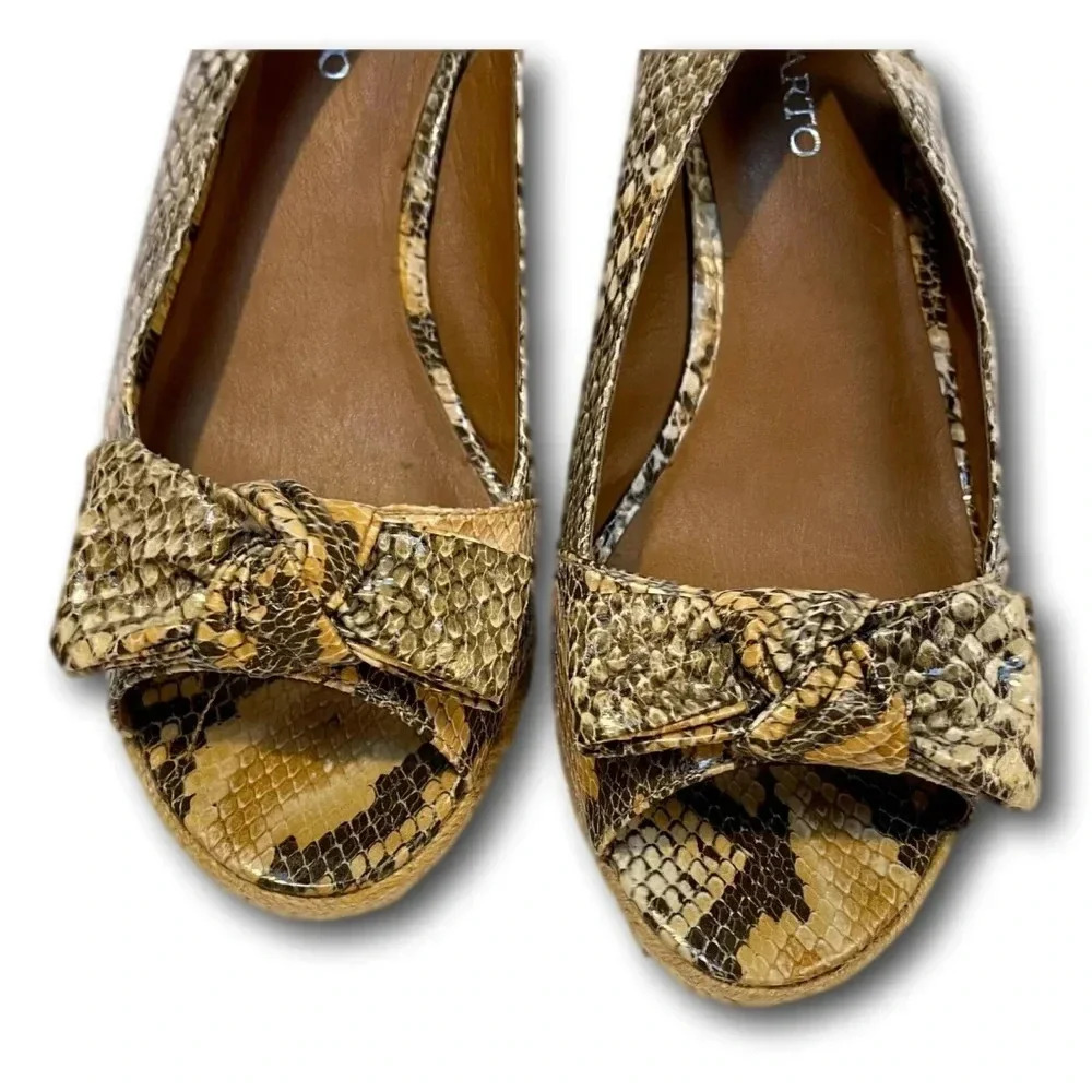 Franko Sarto Womens  Wedge Sandals Size 9 Slingback Faux Snake - Picture 6 of 11